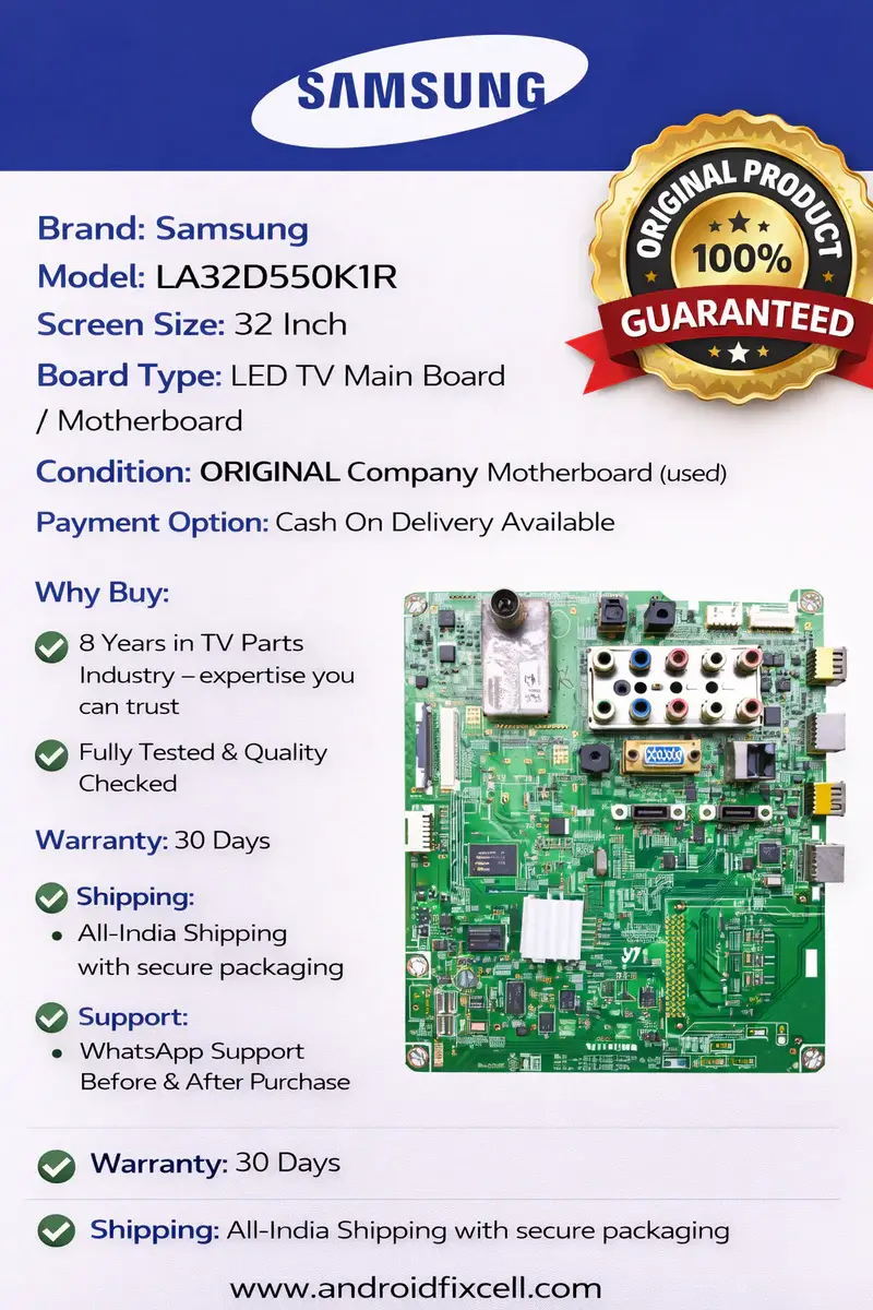 SAMSUNG LA32D550K1R LCD TV MOTHERBOARD