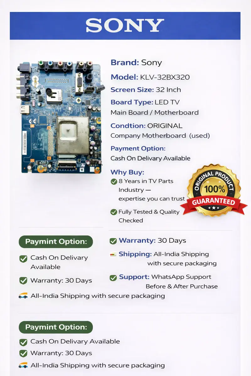 SONY KLV-32BX320 LCD TV MOTHERBOARD