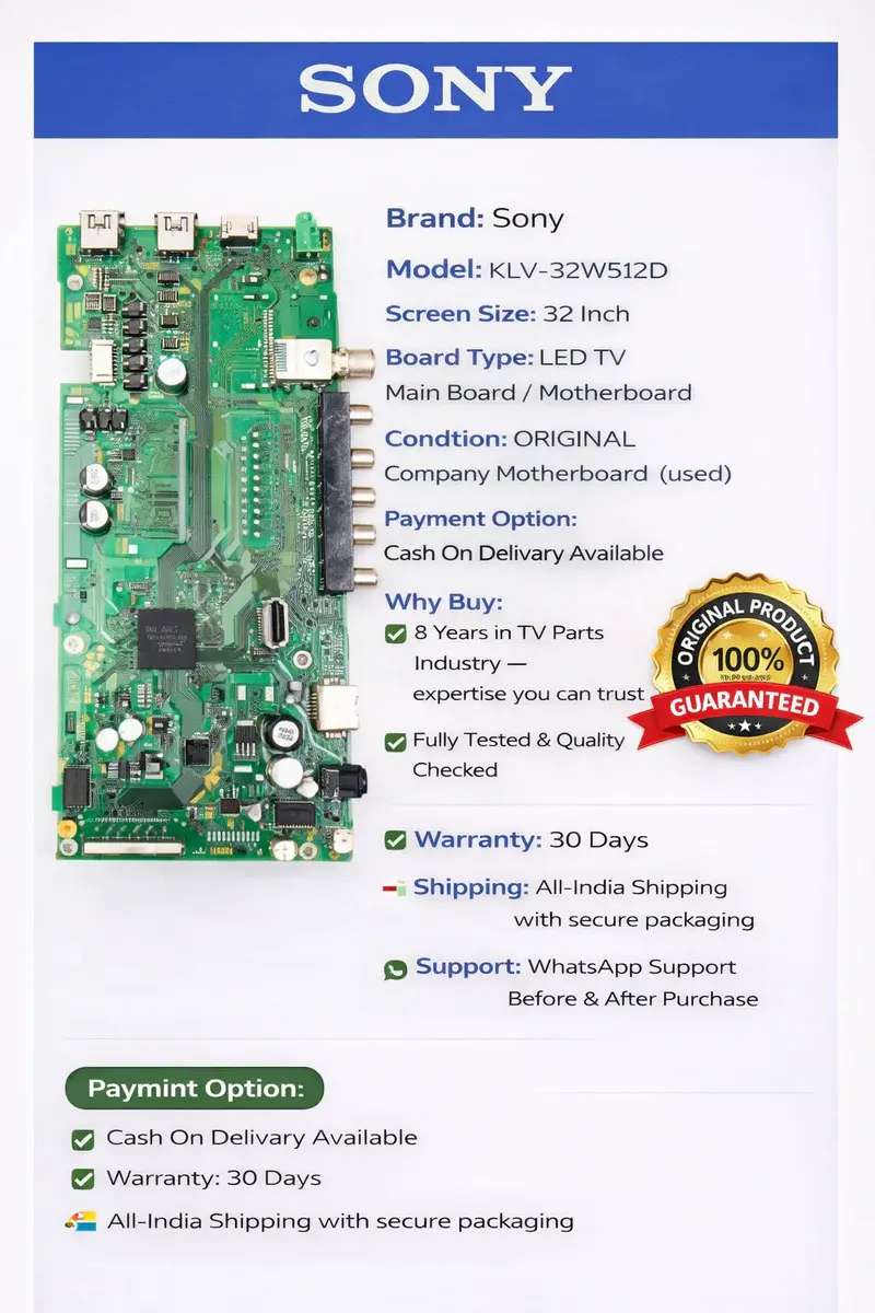SONY KLV-32W512D LED TV MOTHERBOARD
