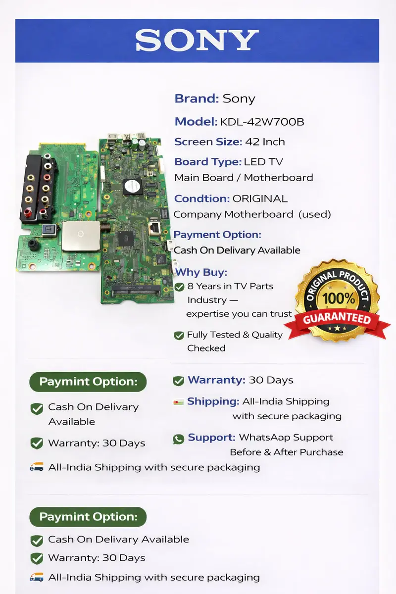 SONY KDL-42W700B LED TV MOTHERBOARD