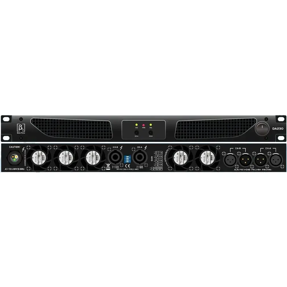 Beta3 DA230 Professional Power Amplifier, 2 x 7140W