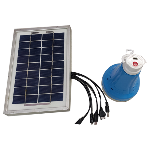 RECHARGEABLE BULB WITH SOLAR PANEL FOR CHARGING