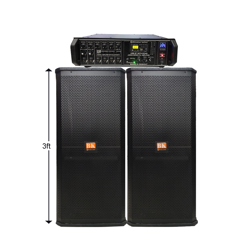 3 FT ,12 INCH DOUBLE COLUMN PAIR & 350 WATT ECO AMPLIFIER