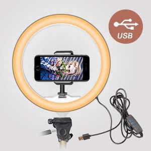 10″ INCH SELFIE RING LIGHT WITH TRIPOD STAND & CELL PHONE HOLDER FOR LIVE STREAM/MAKEUP, DIMMABLE LED CAMERA RINGLIGHT FOR YOUTUBE TIKTOK/PHOTOGRAPHY COMPATIBLE FOR IPHONE AND ANDROID PHONE