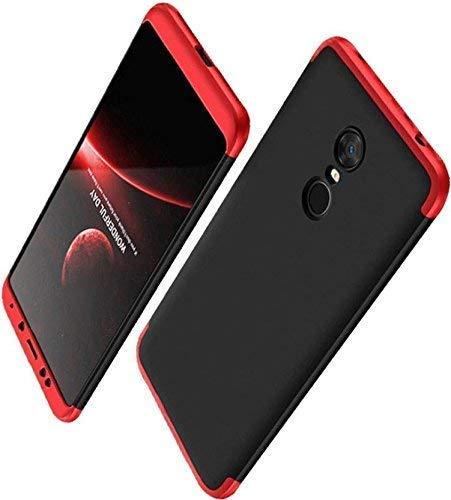 3 IN 1 DETACHABLE ANTI-SCRATCH PC HARD CASE 360° FULL BODY SHOCKPROOF PROTECTION BACK CASE COVER FOR REDMI NOTE 5 BLACK & RED