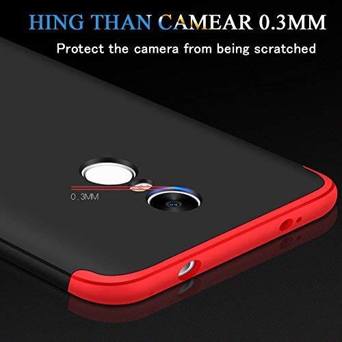 GKK 360 DEGREE PROTECTION 3IN1 HYBRID HARD BUMPER BACK CASE COVER FOR MI REDMI NOTE-4 (BLACK & RED)