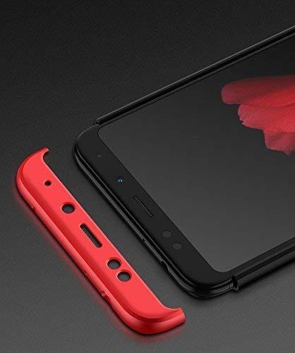 3 IN 1 DETACHABLE ANTI-SCRATCH PC HARD CASE 360° FULL BODY SHOCKPROOF PROTECTION BACK CASE COVER FOR REDMI NOTE 5 BLACK & RED