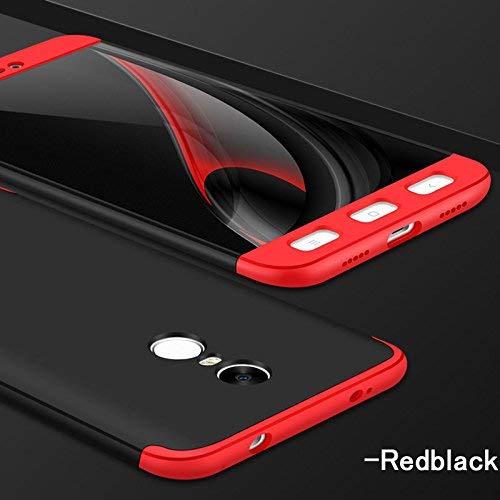 GKK 360 DEGREE PROTECTION 3IN1 HYBRID HARD BUMPER BACK CASE COVER FOR MI REDMI NOTE-4 (BLACK & RED)