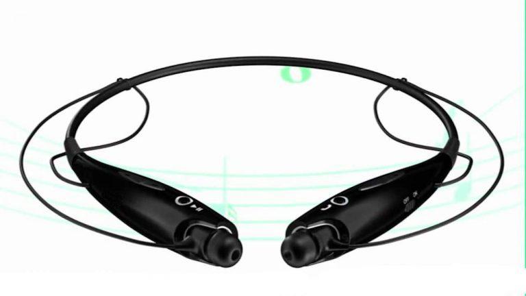WIRELESS NECKBAND BLUETOOTH EARPHONE HEADSET EARBUD PORTABLE HEADPHONE HANDSFREE SPORTS RUNNING SWEATPROOF COMPATIBLE ANDROID SMARTPHONE NOISE CANCELLATION – (BLACK)