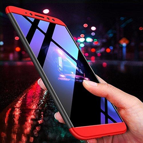 3 IN 1 DETACHABLE ANTI-SCRATCH PC HARD CASE 360° FULL BODY SHOCKPROOF PROTECTION BACK CASE COVER FOR REALME 2 BLACK & RED