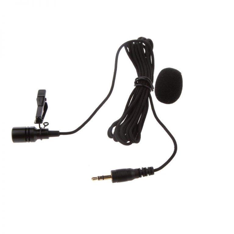 GENERIC COLLAR MIC CLIP WITH LONG CABLE FOR MOBILE,DSLR CAMERA,ETC (BLACK)