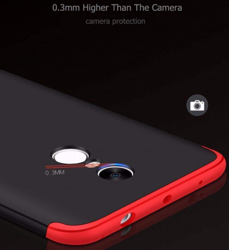 3 IN 1 DETACHABLE ANTI-SCRATCH PC HARD CASE 360° FULL BODY SHOCKPROOF PROTECTION BACK CASE COVER FOR REDMI NOTE 5 BLACK & RED
