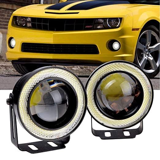 Fog Light 3.5" White Led Fog Lamps with Blue Angel Eye Ring 15W