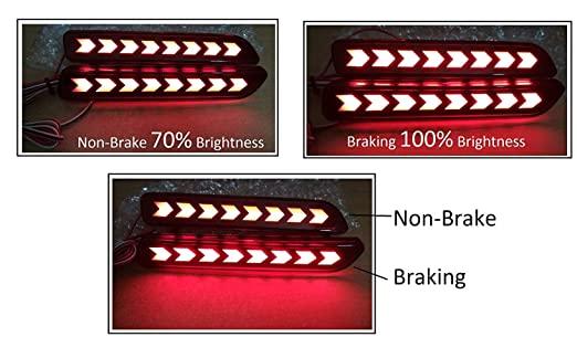 Auto Blink Car Reflector Led Brake Light for Bumper(Rear/Back)(Arrow Design)