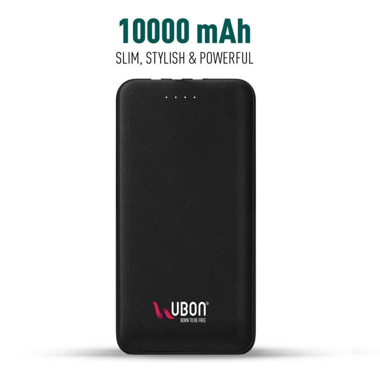 UBON PB-X12 POWER KING UNIVERSAL 10000 MAH POWER BANK WITH 3 IN 1 MICROUSB, TYPE C & LIGHTENING CHARGING CABLES & USB PORT FOR MOBILE PHONES, TABLETS & OTHER DEVICES (2A)