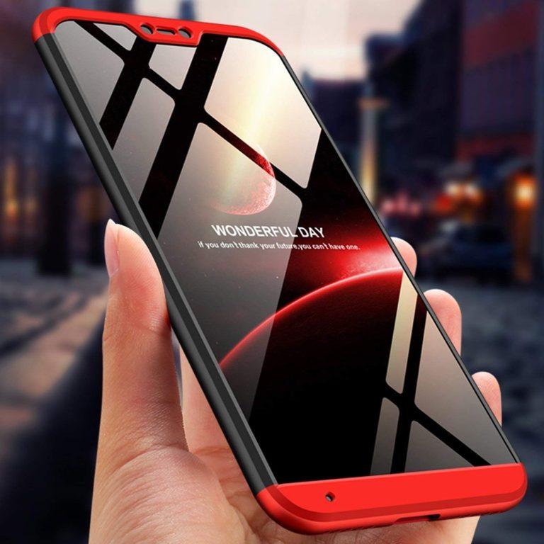 3 IN 1 DETACHABLE ANTI-SCRATCH PC HARD CASE 360° FULL BODY SHOCKPROOF PROTECTION BACK CASE COVER FOR MI 6 PRO BLACK & RED