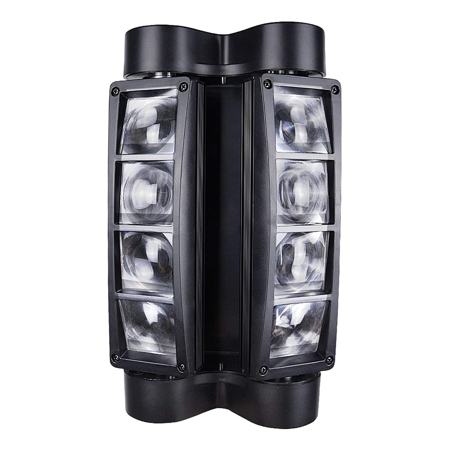 SPIDER MOVING HEAD LIGHT RGBW, 8 X 3W LED LIGHTING DMX 512 DUAL SWEEPER PULSE STROBE EFFECT FOR DJ LIVE CONCERT LIGHTING