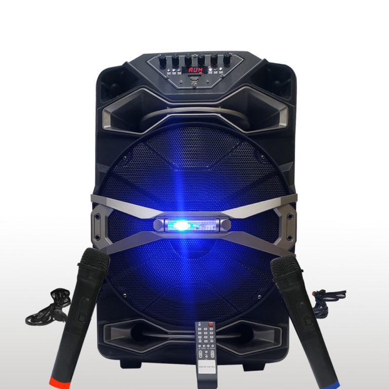 CUBE 15 INCH SPEAKER WITH DOUBLE WIRELESS MIC