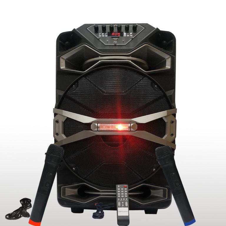 CUBE 15 INCH SPEAKER WITH DOUBLE WIRELESS MIC