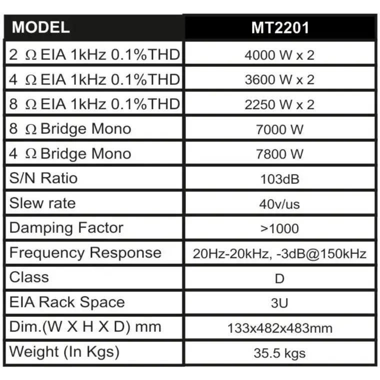 Original NX Audio MT2201 , 8000 W