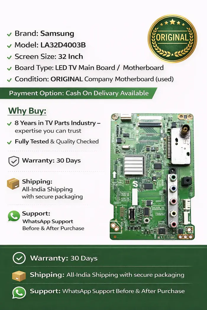 SAMSUNG LA32D4003B LCD TV MOTHERBOARD
