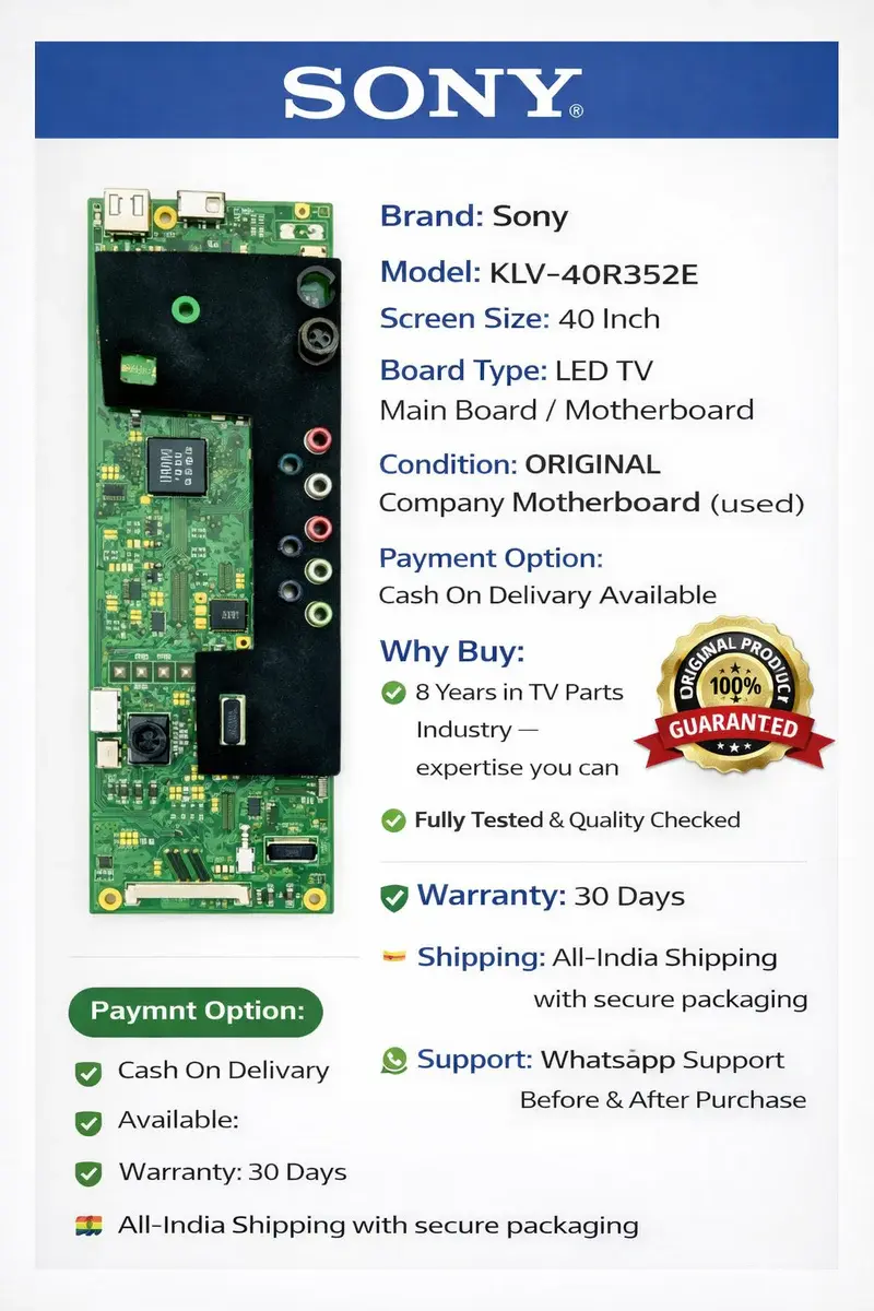 SONY KLV-40R352E LED TV MOTHERBOARD