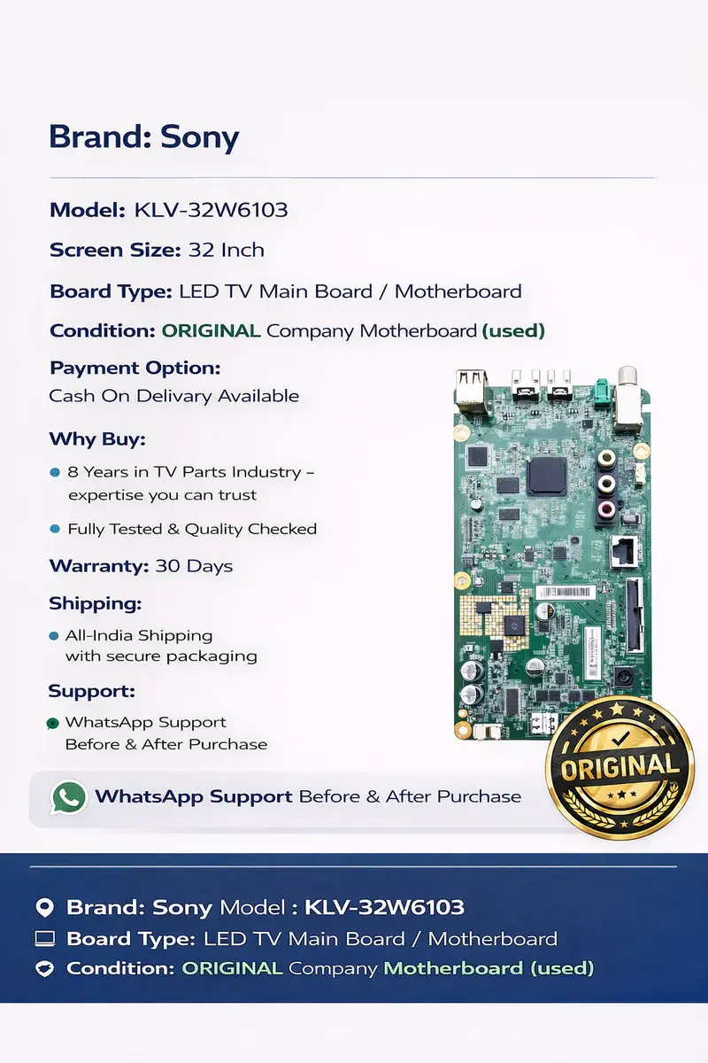 SONY KLV-32W6103 SMART LED TV MOTHERBOARD