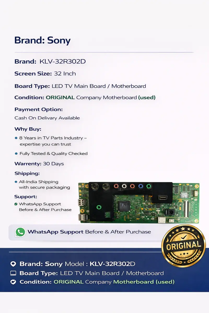 SONY KLV-32R302D LED TV MOTHERBOARD