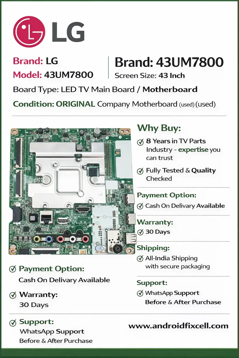 LG 43UM7800 LED TV MOTHERBOARD