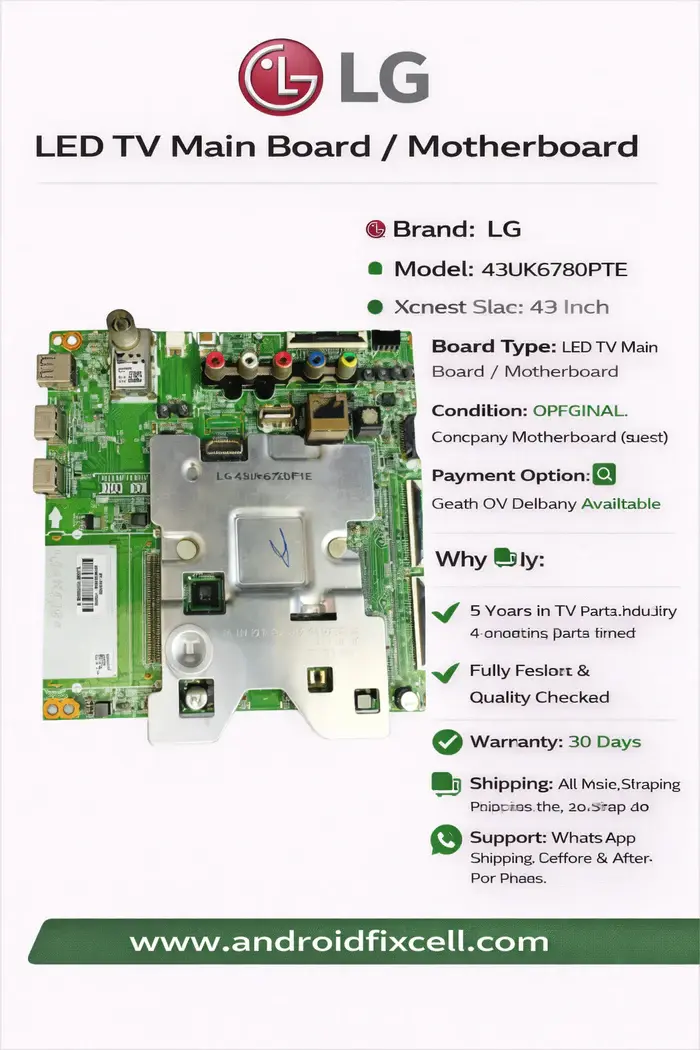 LG 43UK6780PTE LED TV MOTHERBOARD