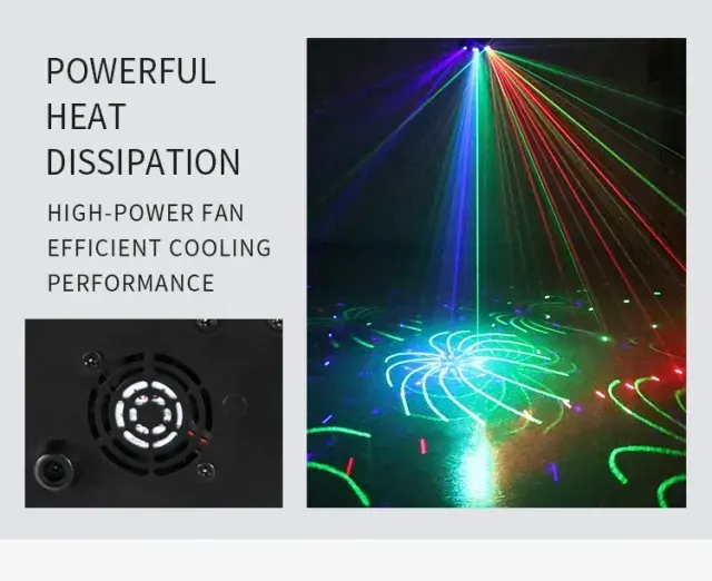6 POINTER RED+GREEN+BLUE+STROBE DJ Laser
