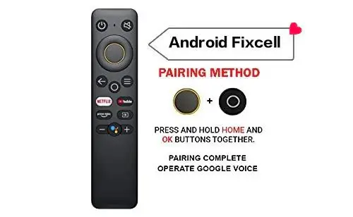 REALME Remote Control Bluetooth Voice Command Remote for TV with Netflix, Prime Video and Google Assistant Hot Keys. Pairing Must Between TV and Remote