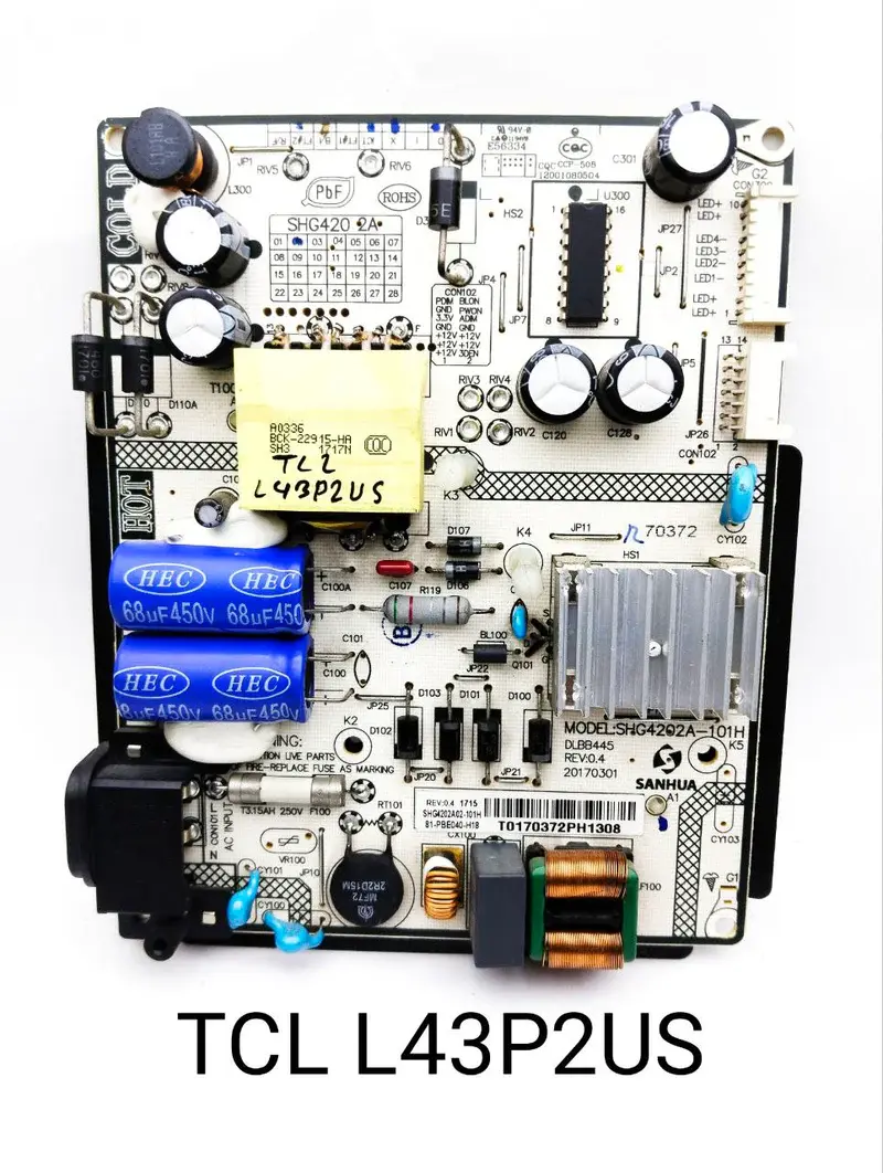 TCL L43P2US LED TV POWER SUPPLY