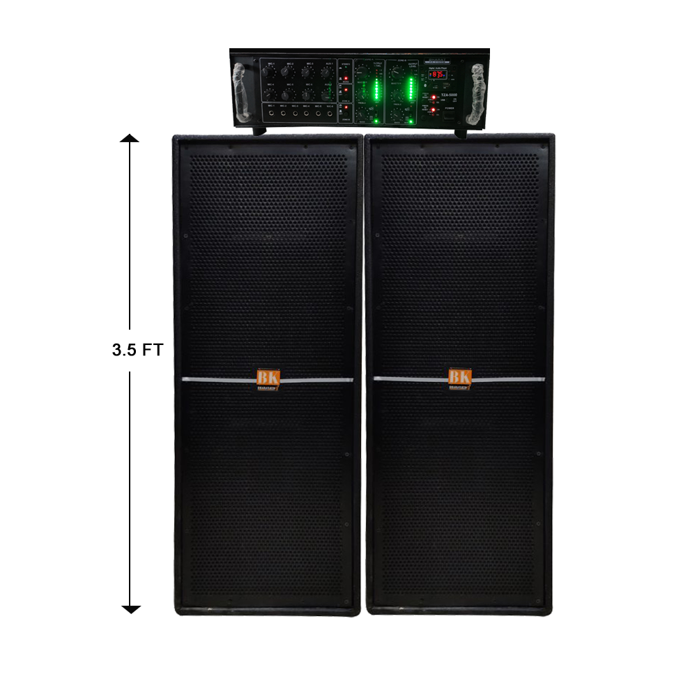3.5 FT COL PAIR & AMP 500 W DOUBLE CHANNEL