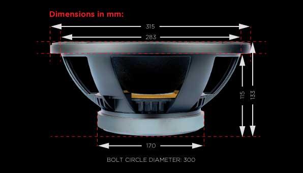 Dynamite 300w Speaker DM-1270A 12” MID BASS