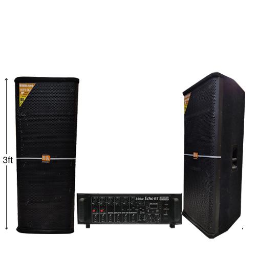 12 INCH DOUBLE  COLUMN,S PAIR & 350 WATT ECO AMPLIFIER