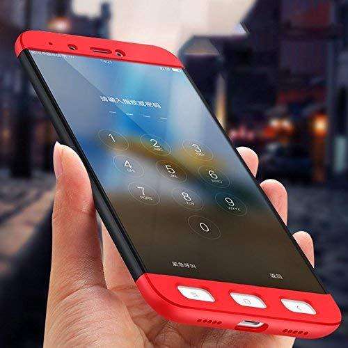 GKK 360 DEGREE PROTECTION 3IN1 HYBRID HARD BUMPER BACK CASE COVER FOR MI REDMI NOTE-4 (BLACK & RED)