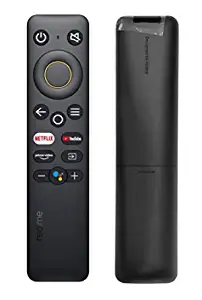 REALME Remote Control Bluetooth Voice Command Remote for TV with Netflix, Prime Video and Google Assistant Hot Keys. Pairing Must Between TV and Remote